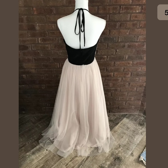 Blondie Nites Halter A-Line Formal Prom Dress - Picture 6 of 8